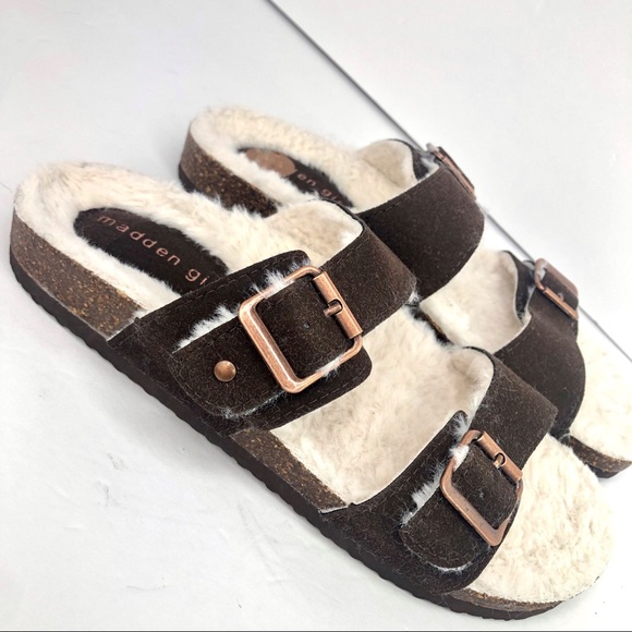 madden girl fur sandals